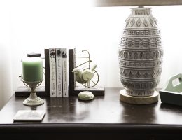 lamp on table